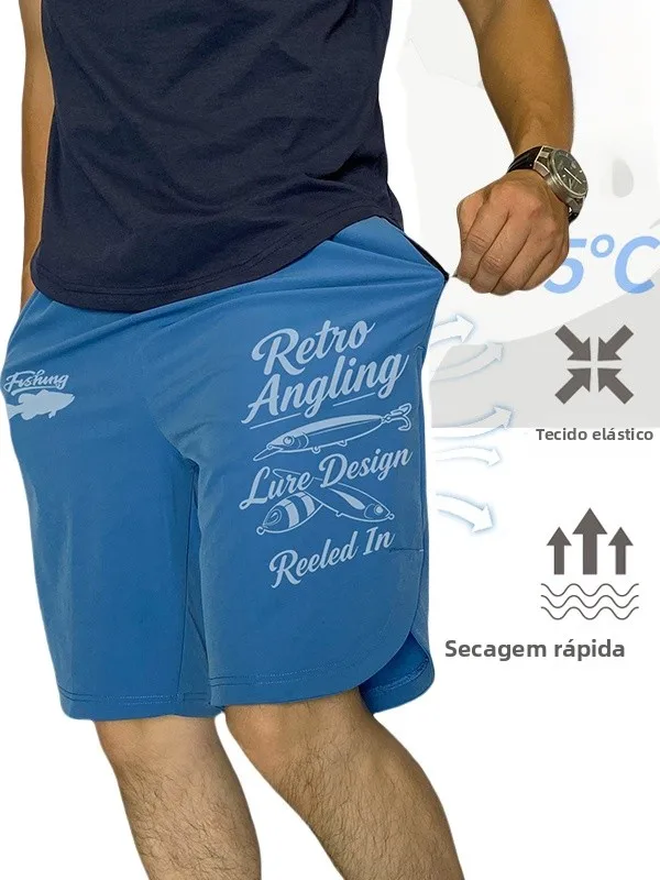 lightweight-short-pants-five-point-men's-lure-fishing-pants-quick-drying-summer-fishing-pants-elastic-fabric-casual-sports