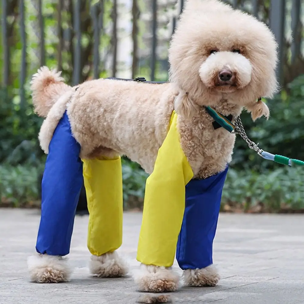 Waterproof Dog Leg Sleeves Wear Resistant Breathable Dustproof Dog Pants with Collar Colorful Dog Leg Cover for Dogs Puppy