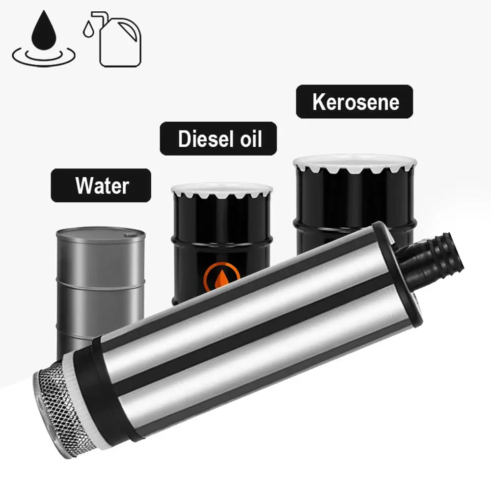 12V Car Electric Oil Diesel Pump 12L/Min Water Oil Mini Transfer Refueling Submersible Pump Stainless Steel