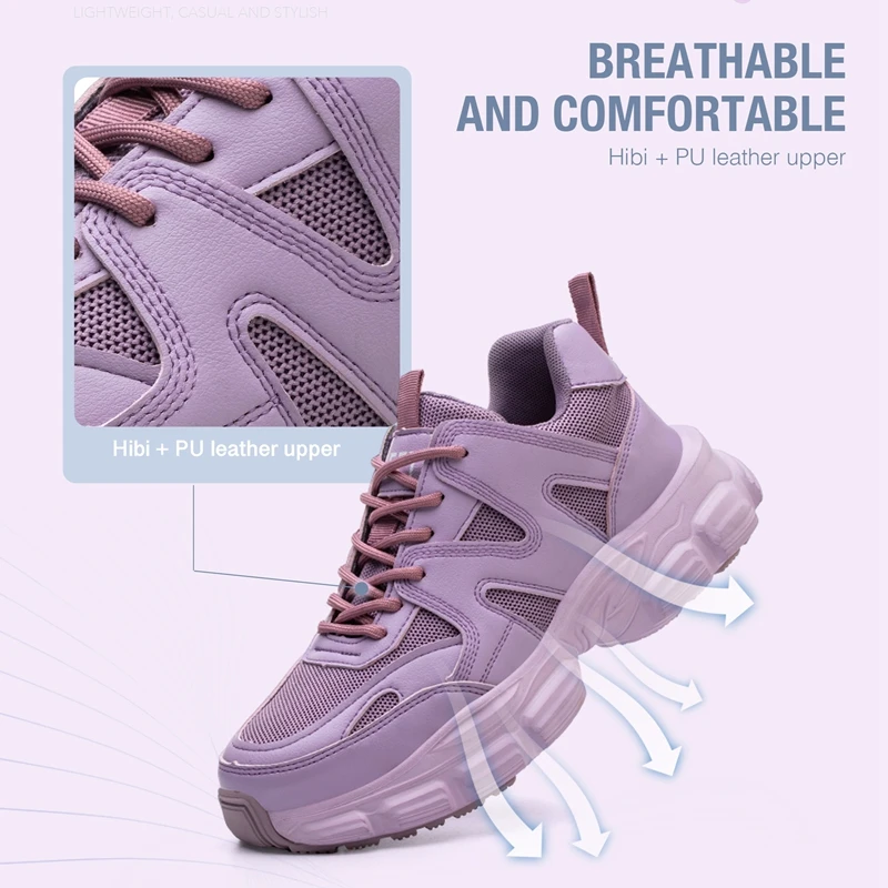 Elegant Women Safety Work Shoes Anti-smashing Nail Prevention Female Shoes Comfortable Lightweight Outdoor Women Boots