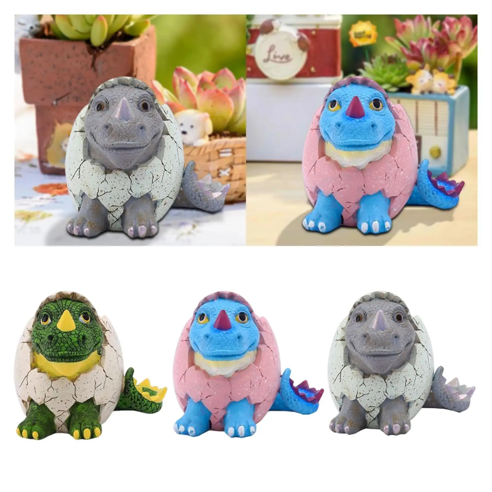 Dinosaur Shaped Flower Pot Bonsai Succulent Pot Holder Creative for Garden Home Office Desktop Bookshelf Cabinet Decoration