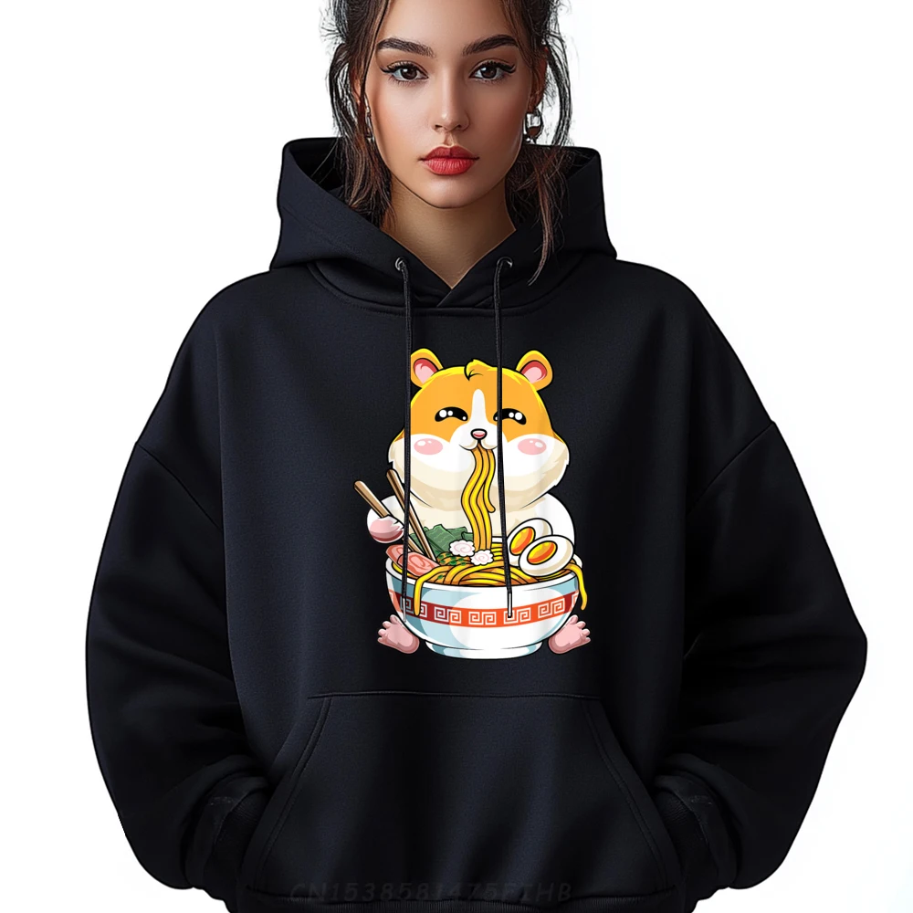 

Cute kawaii ramen hamster japanese aesthetic otaku Black Graphic Sweatshirts Meme Sweater Tshirts