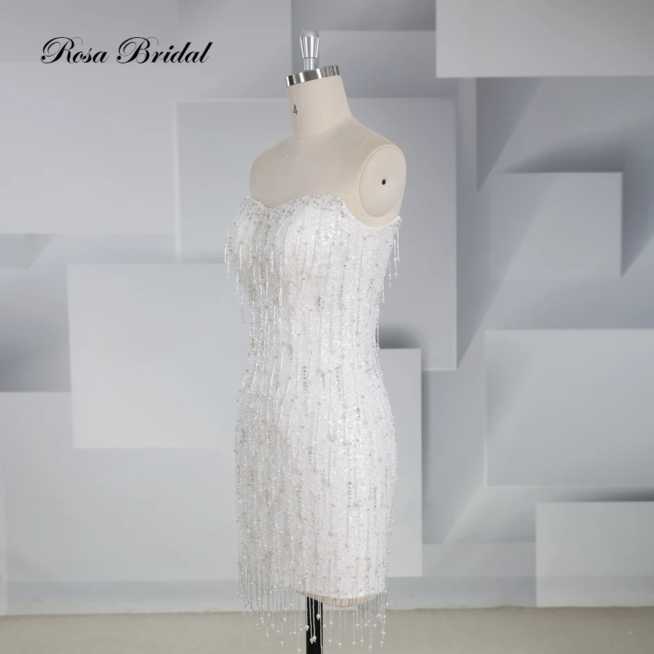 Dois-em-um Beads Vestido de Noiva com trem destacável, Hot Sale