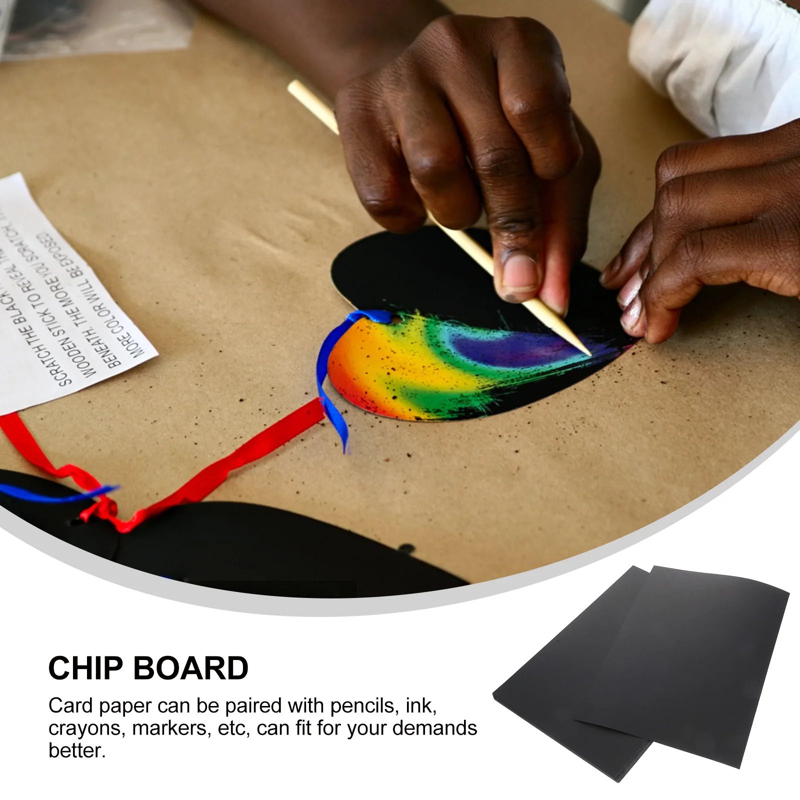 100 ورقة بطاقات سوداء سميكة ورق رسم رسم لوازم فنية A4 رقاقة لوح من الورق المقوى بطاقات سوداء