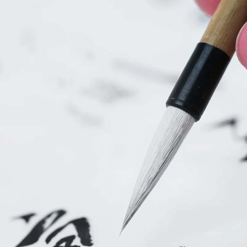 Woolen Multiple Hair Writing Brush Regular Script Chinese Calligraphy Brush Handmade Traditional Chinese Painting Practice Brush