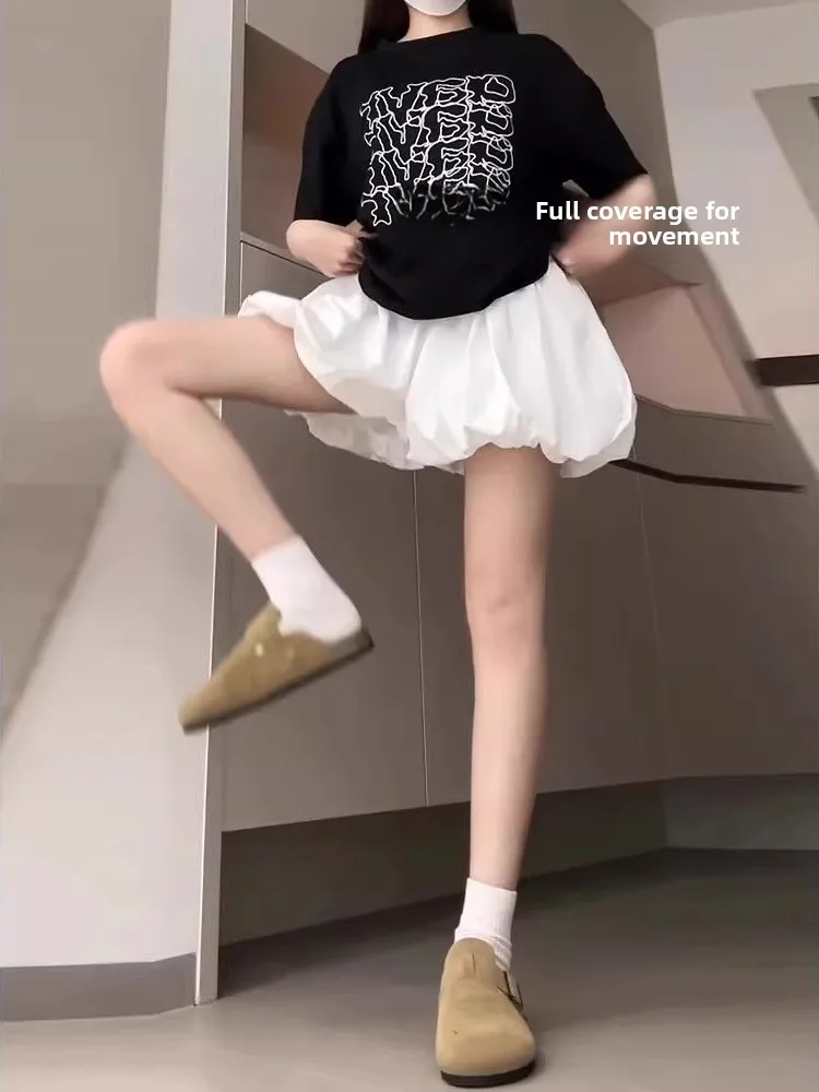 

Корейская короткая юбка-шорты с высокой талией, пышная, А-силуэт, больших размеров, летняя, модная, повседневная, цветная