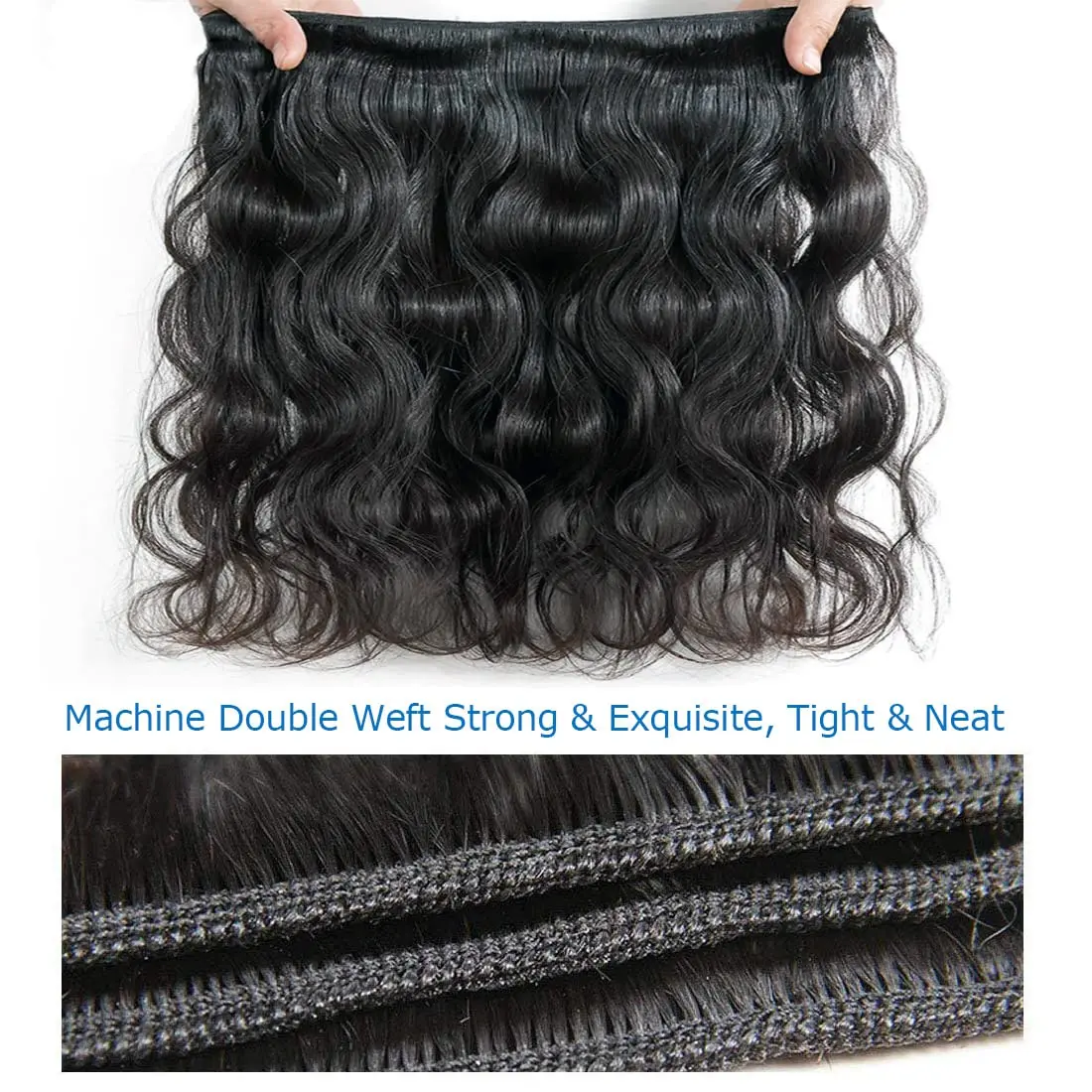 Human Hair Bundles 16 18 20 Inch Body Wave Bundles Human Hair 100% Unprocessed Extensions Natural Black