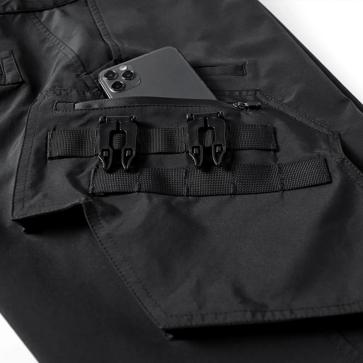 Men Tactical Cargo Pants Fashion Functional Multi Pockets Trousers Hip Hop Streetwear Bomber Pants Techwear Black