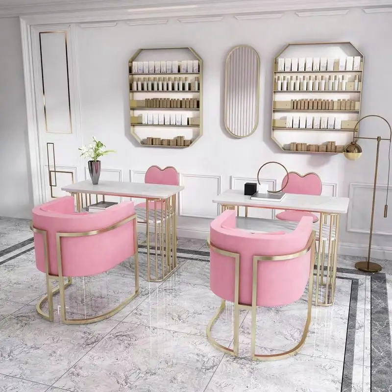 &c Light Luxury Style Beauty Salon Furniture Modern Manicure Nail Table