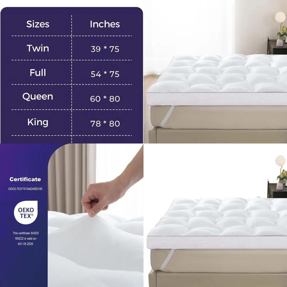 

Queen Size Memory Foam Topper - Pressure-Relieving Mattress Pad for Back Support, Upgrade Your Bed with Soft, Shredded Foam