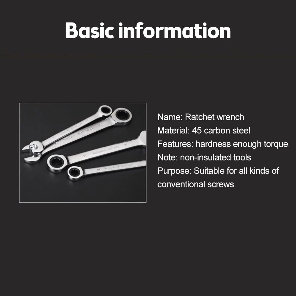 Imagem -05 - Ratchet Spanner Combinação Chave Chave Engrenagem Ferramenta Anel Ferramenta Handle Cromo Vanádio mm mm mm mm 10 mm 11 mm 12 mm 13 mm 14 Milímetros 15 Milímetros 16 Milímetros 17 Milímetros