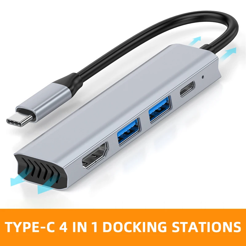 Hub Dock di tipo c + usb3.0 + usb2.0 + pd quattro In uno Hub 4k è applicabile all'adattatore per Laptop della Docking Station Usb Apple Macbook