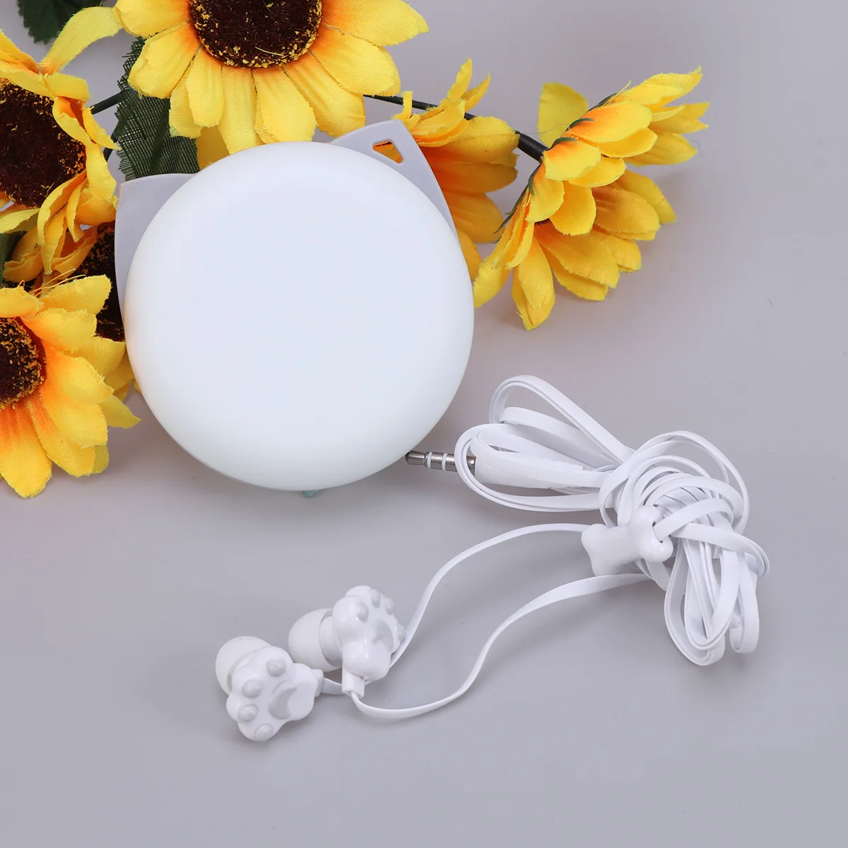 

1pc Cat Paw Earphones Cartoon Headset For Kids Girls Boys White 3.5Mm Jack Support Phone Gift Box Included Earphones Headphones