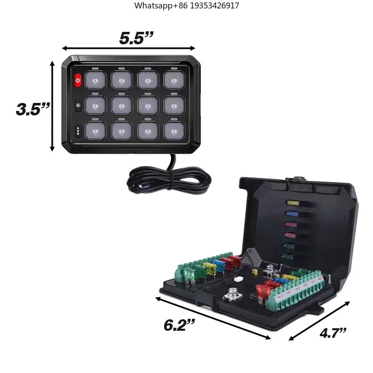 12-Key touch switch panel is suitable for RV Jeep Yacht Modification RGB Twelve-key Modification