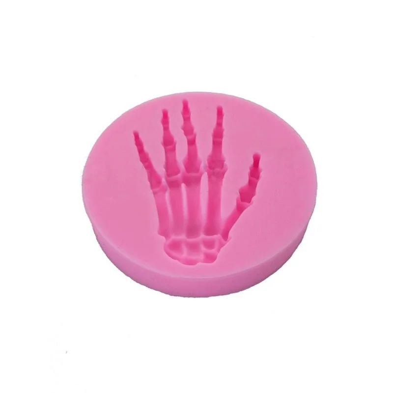 Newest SKELETON HAND Fondant Cake Decorating Silicone Mould Fimo DIY Mold Tools