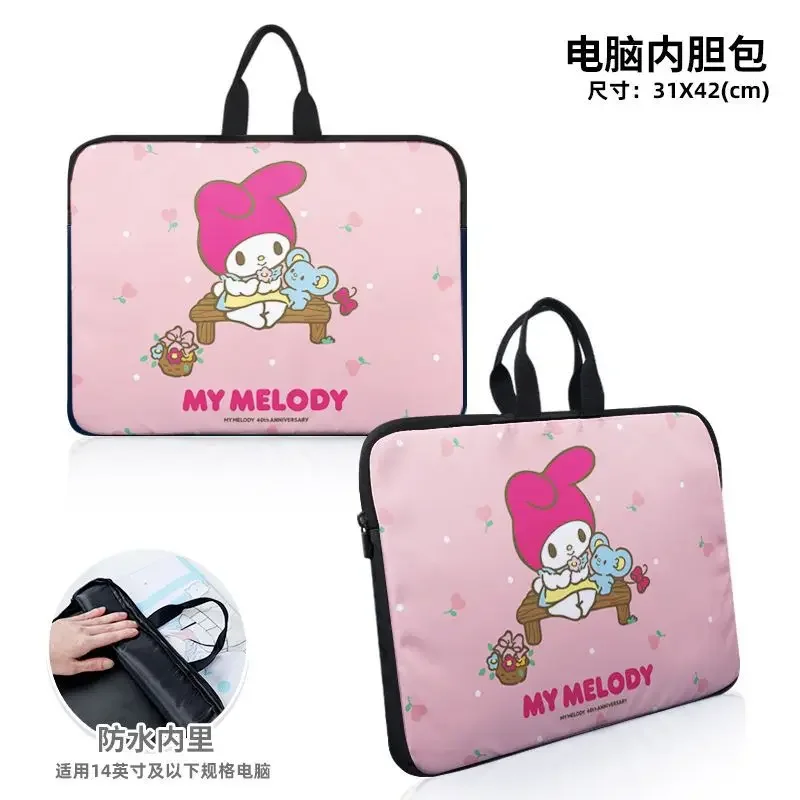 Sanrio New Hello Kitty Cute Computer Handbag Cartoon Lightweight and Large Capacity Men and Women Clow M Single-Shoulder Bag