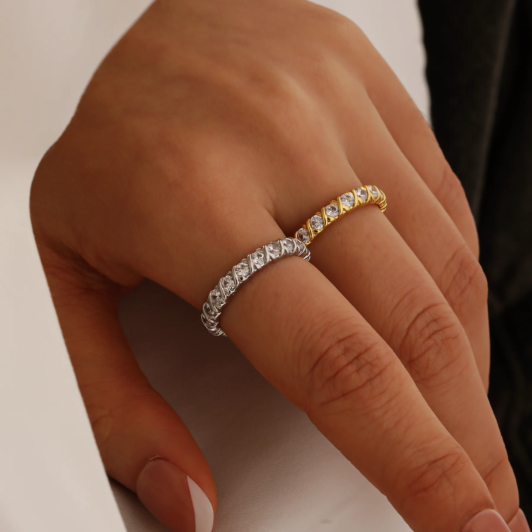 

18K Gold Plated Diamond Ring Proposal Stackable Stainless Steel 2025 New Luxury Personalized Anniversary Christmas Gift for Her