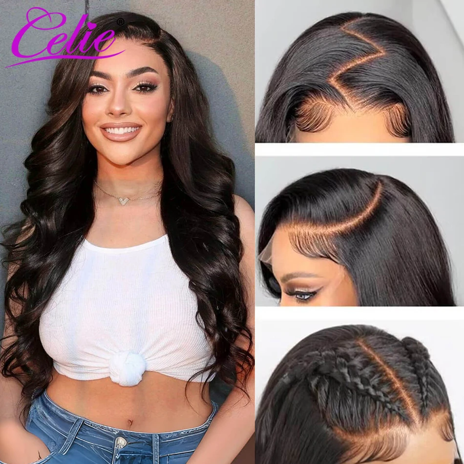 Celie 9×6 M-Cap Pre-bleached Knots Wear Go Glueless Wig Pre-everything Body Wave Wig Pre Cut HD Lace Remy Human Hair Wigs