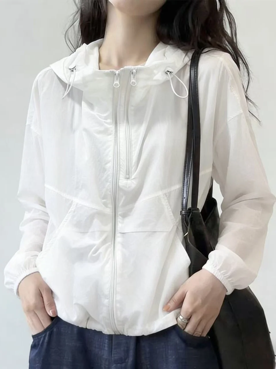 

Casual Lightweight Double Zipper Hooded Women's Sun Protection Clothing Spring 2026 New Style Fashionable Commuting Outerwear