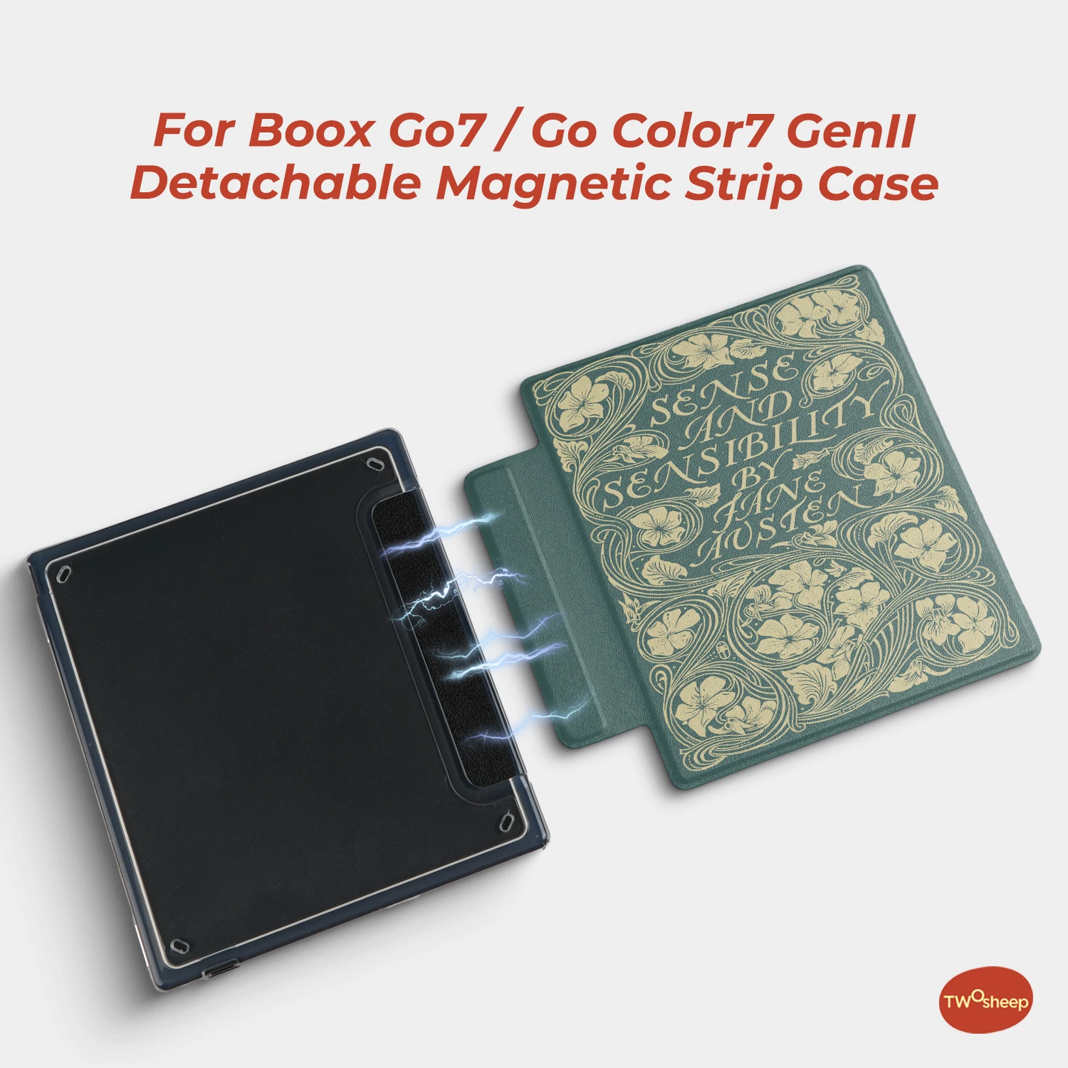 twosheep Minimalistisches, solides Gehäuse, passend für Boox Go7 Go Color7 GenII Go Color7 Gen2 Leaf3 Leaf3c, magnetische Smart-Acryl-Hülle – Detail 1