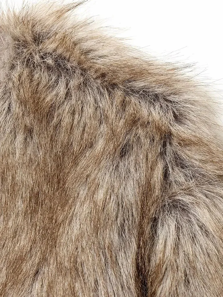 المرأة الخريف الشتاء سترة جديدة خريف جديد كم طويل فو الفراء تأثير سترة دافئة قصيرة شخصية الموضة غير رسمية تنوعا #5