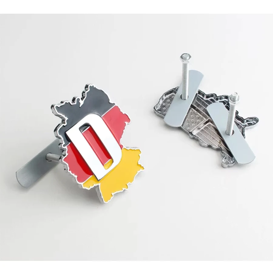 YAQUICKA 3D Metal Germany Flag Emblem Front Hood Grill Grille Badge For Audi Mercedes for porsche BMW Volkswagen etc Car Styling