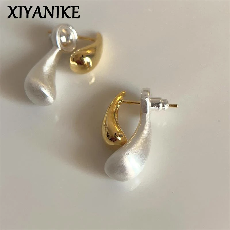 XIYANIKE French Waterdrop Ear Stud New Year Earrings For Women Girl Vintage Fashion Jewelry Party Valentine Gift сережки