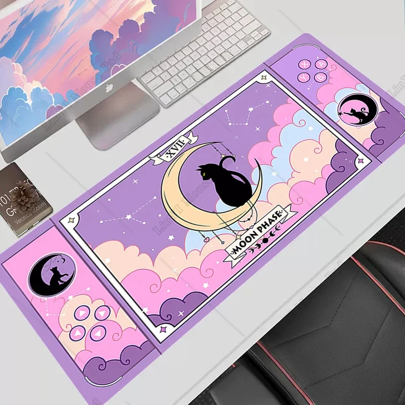 Cute Cat Large Mouse Pad 90x40cm Big Computer Pink Kawaii Mousepads Gaming Mousepad XXL Keyboard Mat Gamer Mouse Pads Desk Mats