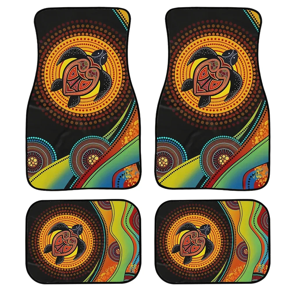 INSTANTARTS Australia Flag Aboriginal Dot Painting Art Car Floor Mats Full Set Washable Carpets&Rugs Mats for Car SUV Van Trucks