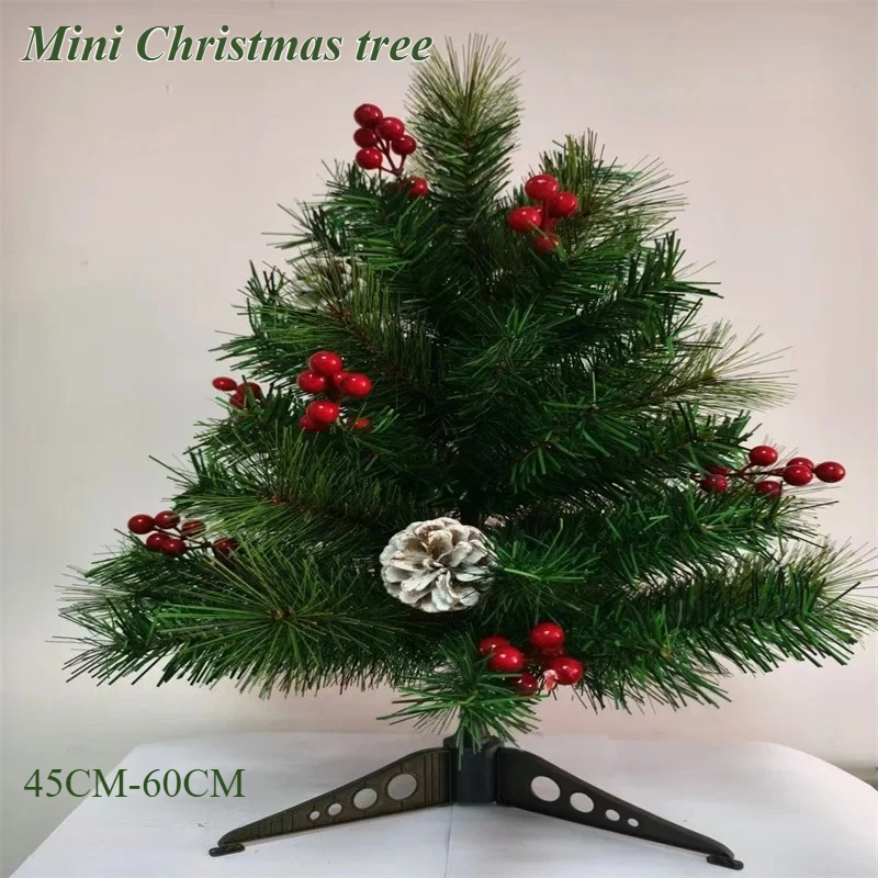 

Mini Christmas Tree with LED Light Strips Pinecone Christmas Tree 45cm/60cm New Year Party Christmas Atmosphere Decoration