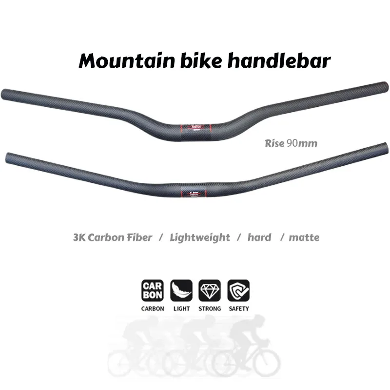 

Новейший гоночный велосипед Climbing Bicycle Race Matt 3K, полностью карбоновый руль 90 мм с подъемом 25 мм, MTB 31.8x660-760 мм