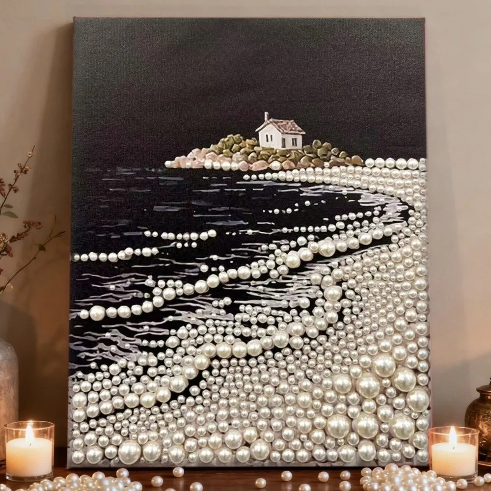 Reduce Pressure 3D Pearl Painting Kit Sparkling Floral Craft DIY Painting Art Kit DIY Pearl Painting Kit Wall Decor