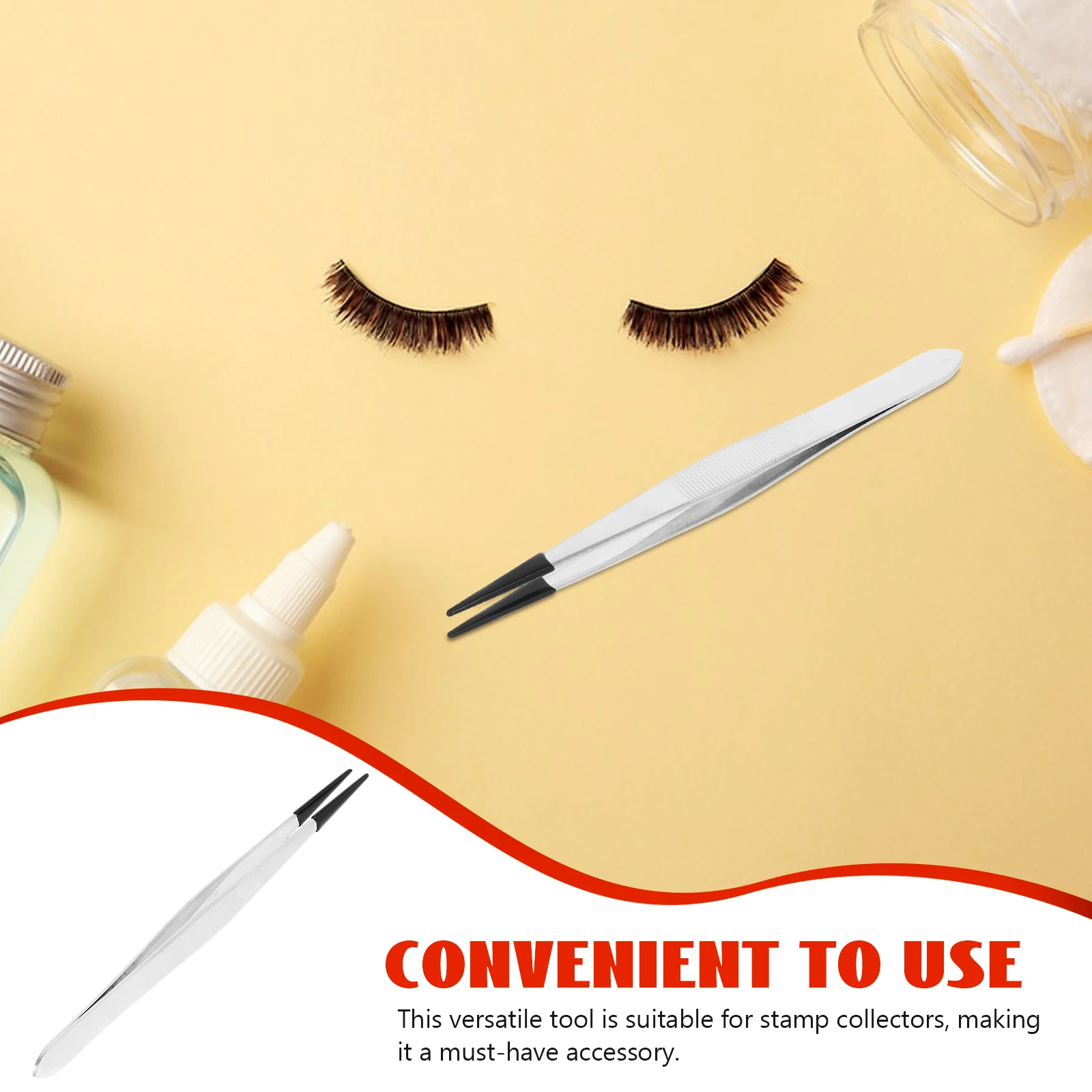 Pinzette in acciaio inossidabile Pinze artigianali lunghe per la raccolta di timbri per ciglia Scrapbook Fiori secchi Elettronica Hobby Precisione