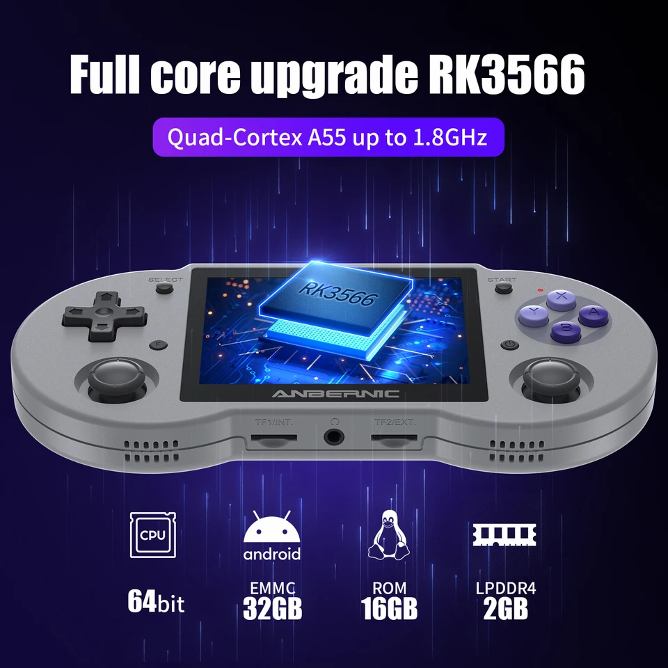 Análisis y opiniones de la consola de juegos retro de mano Anbernic RG353PS 4 Anbernic-consola de videojuegos portátil Retro RG353P, pantalla IPS de 3,5 pulgadas, sistema Dual OS, RK3566, Bluetooth, HD, 5G, Wifi, reproductor de juegos