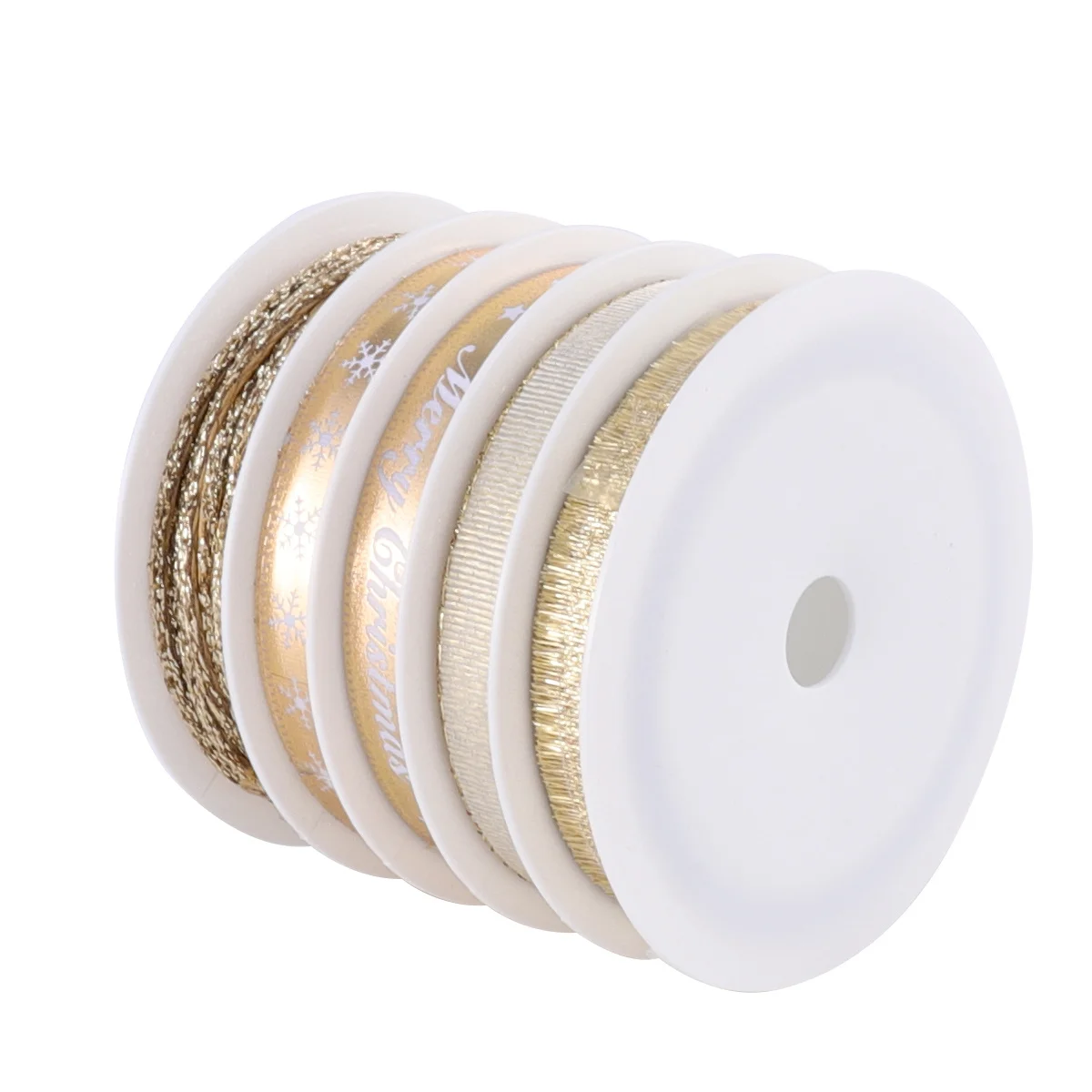 

5 Rolls Christmas Printed Ribbon Premium Material Durable Bright Color for Gift Wrapping DIY Crafts Holiday Decoration