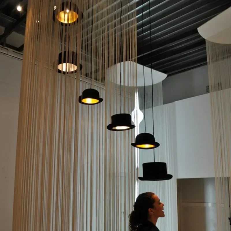 Nordic UK Felt Hat Lamp Simple Bar Creative Clothing Store Window Cloakroom  Fashion Restaurant Chandelier