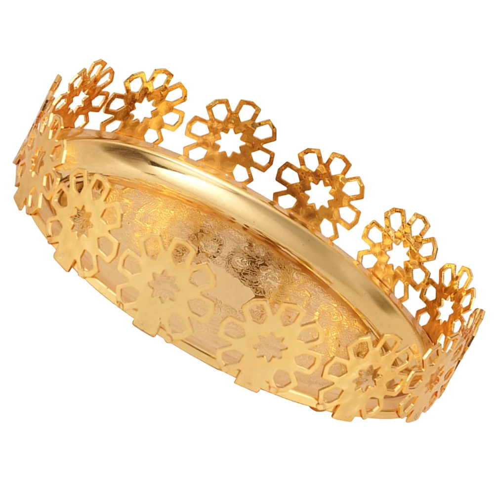 

Metal Fruit Tray Iron Snack Serving Plate Decorative Home Party Platter Easy Clean Store Serving Dish Plates