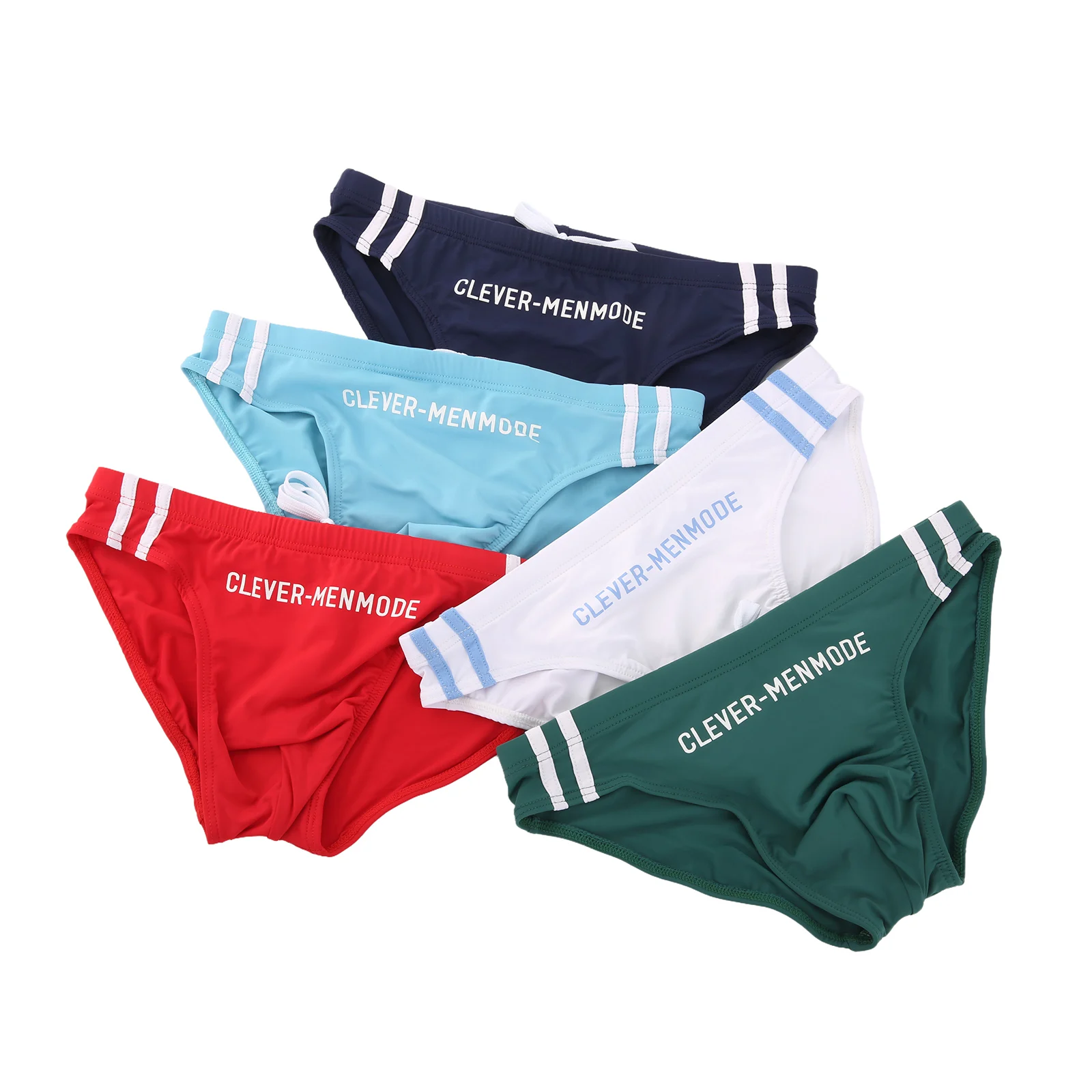 

3Pcs Mens Swim Briefs Solid Color Drawstring Bathing Suit Bulge Pouch Sexy Bikini Summer Beachwear Man Sunga Bottoms Swimwear
