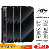 5Pcs Anti-spy Tempered Glass for IPhone 16 15 14 13 12 11 Pro Max Full Cover Privacy Screen Protector For IPhone X XS Max  Glass