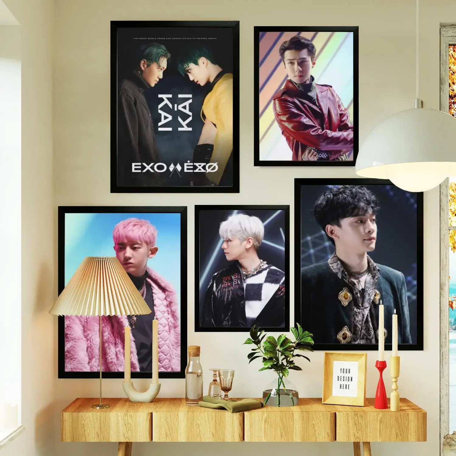 exo obsession album singer Poster Prints Wall Art Canvas Painting Poster For Modern Family Living Room Home Decor