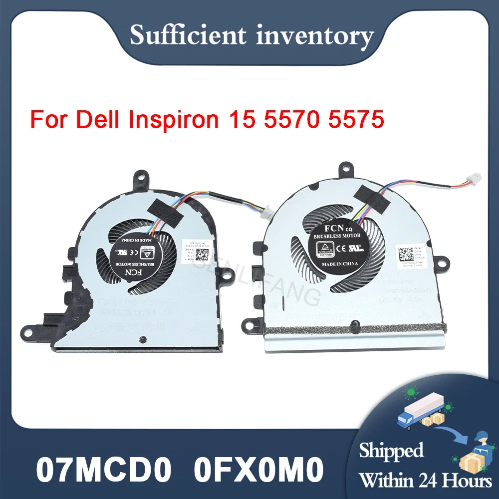 

New 4Pin 07MCD0 7MCD0 0FX0M0 FX0M0 DFS1503055P0T For Dell Inspiron 15 5570 5575 3590 E3590 Laptop CPU GPU Cooling Fan