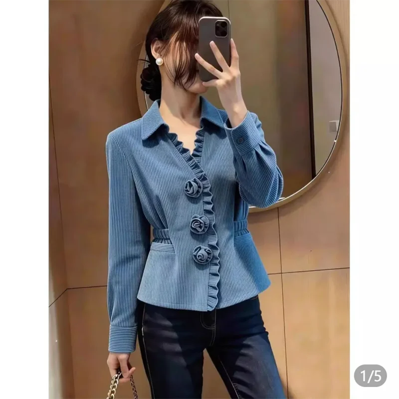 

Unique Stylish Long Sleeve Top for Women Spring 2026 Fashion Design Sensation Elegant Quality Small Niche Attractive Shirt