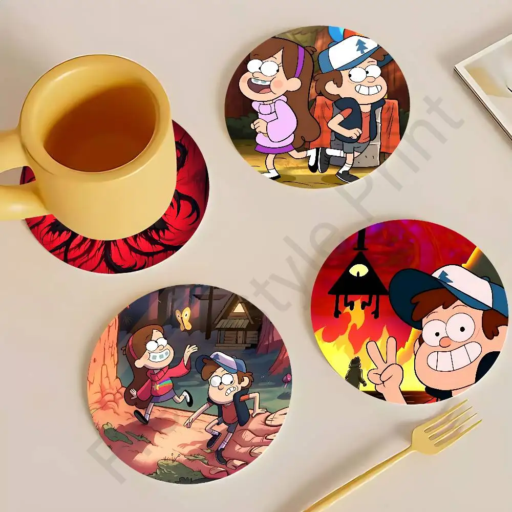 

Cartoon G-Gravity F-Falls Round Anime Wooden Coasters DIY Decorations Birthday Valentine Gifts