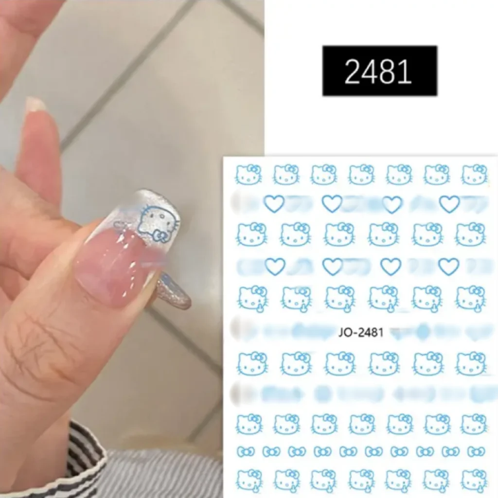 Cartoon Sanrio Nagelsticker Hellokitty Anime Stickers Nail Art Decoratie Diy Press Op Nagels