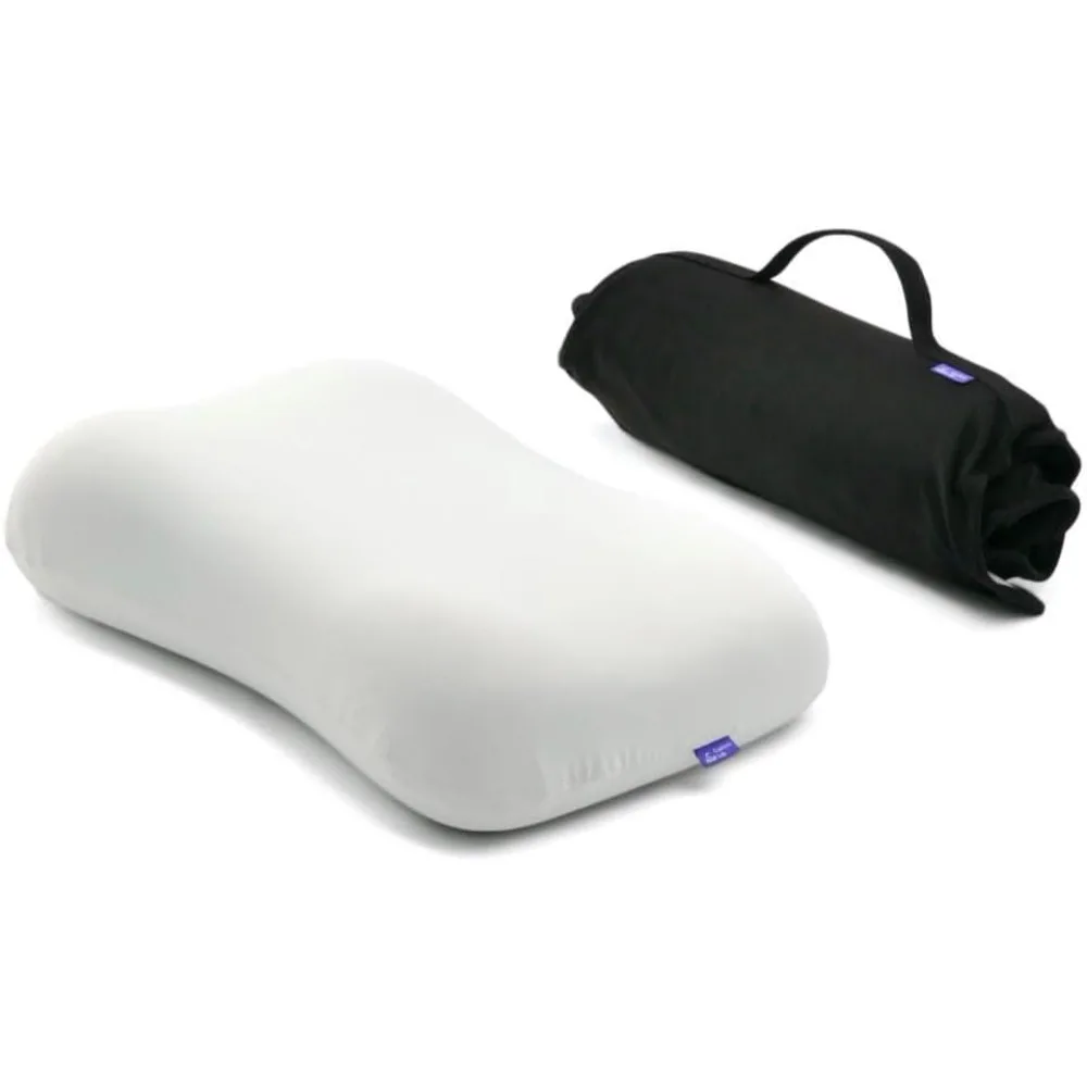 

Compact Memory Foam Travel Pillow for Deep Sleep Hotels Camping Side Back Sleepers Portable Black