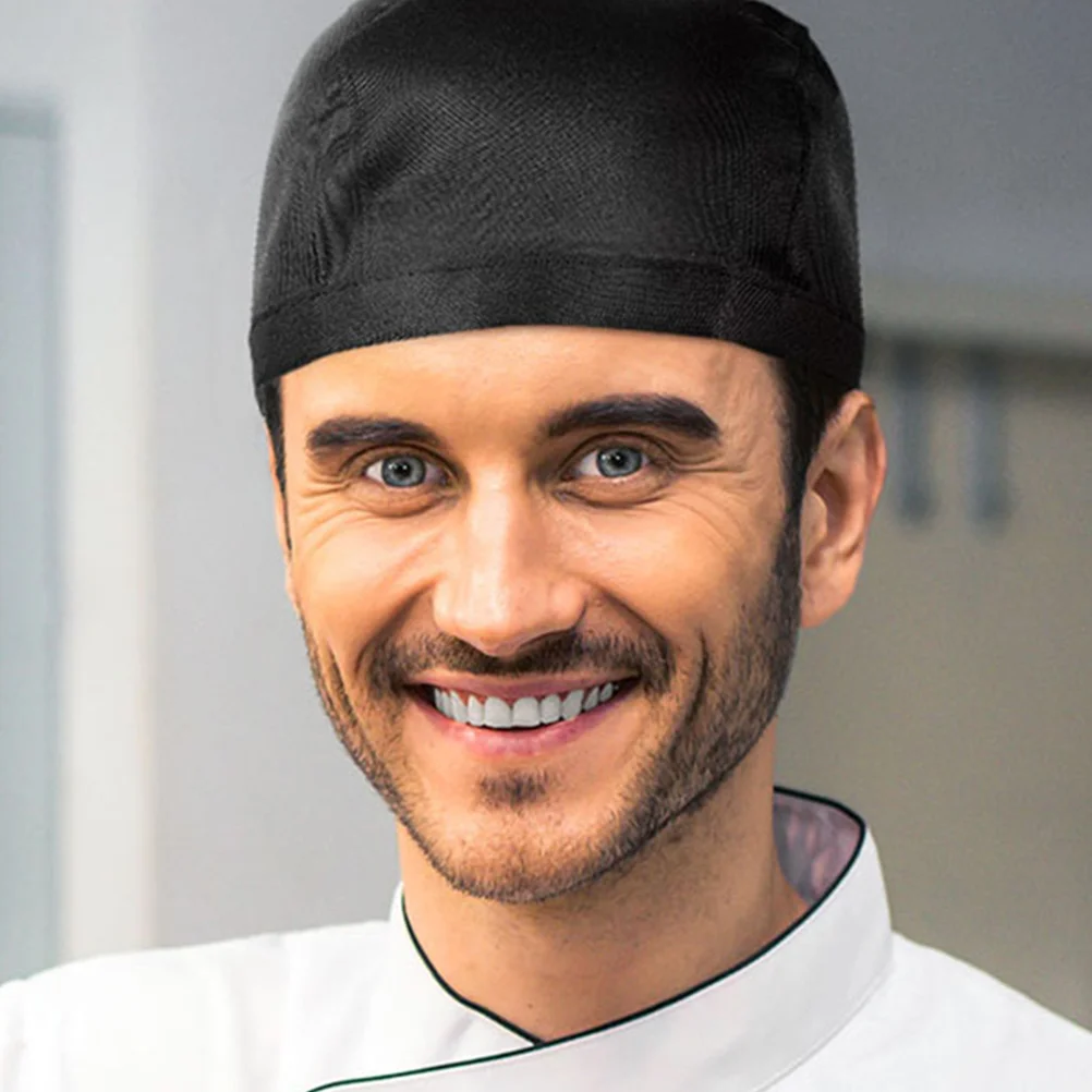 4 pezzi cappello da cuoco catering berretti con teschio nastro per uomo cappelli da sole turbante server di lavoro