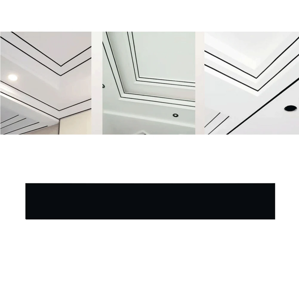 Self-Adhesive Edging Sticker Simple Home Decor For Living Room Bedroom Bathroom Background Sticker Black 3D Foam Wall Trim