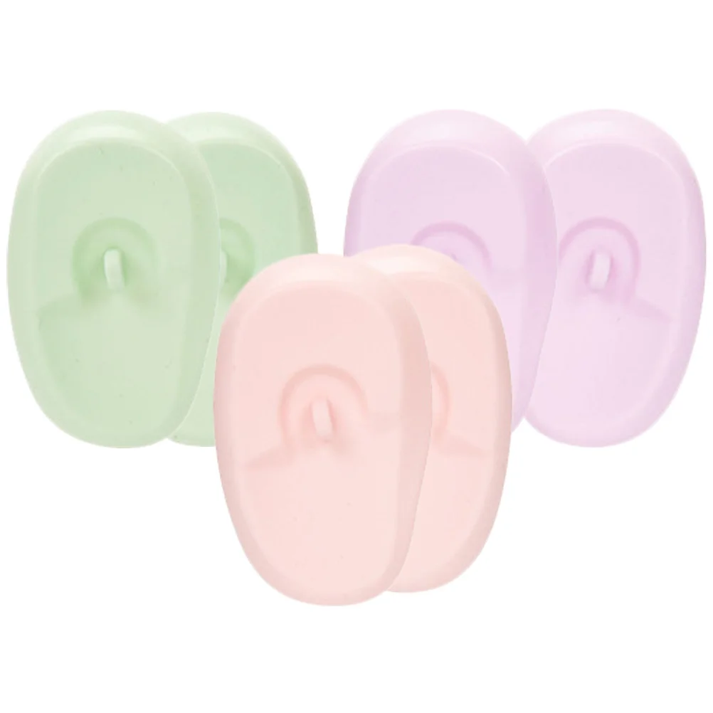 

3 Pairs Hair Dye Earmuffs Protectors Waterproof Silicone Ear Covers Pink Purple Protection for Ears Salon Use