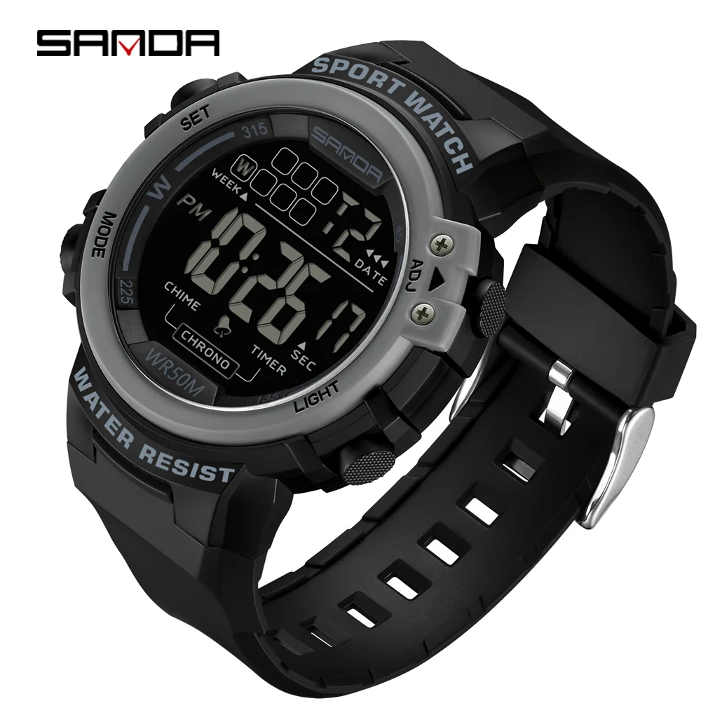 Sanda Luxe Merk Mannen Horloges Outdoor G Stijl Multifunctionele Led Digitaal Alarm Militaire Waterdichte Chronograaf Relogio Masculino