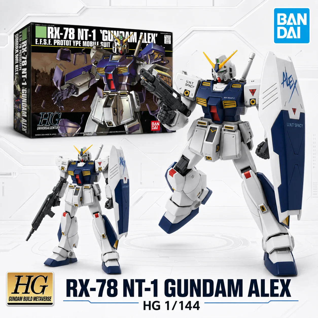 Bandai Genuine HG 1/144 RX-78 NT-1 Gundam ALEX Mobile Suit Assembly Model Kits Action Figures Toy